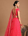 Mohey Women Georgette Rani Pink Bridal Lehenga image number 3