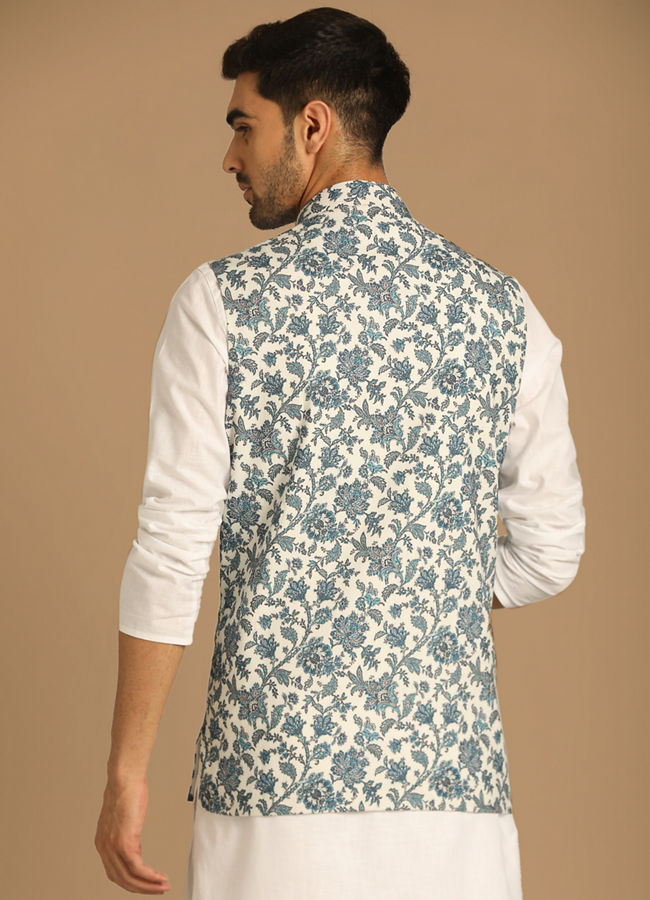 Manyavar Men Fashionable Light Hued Jacket