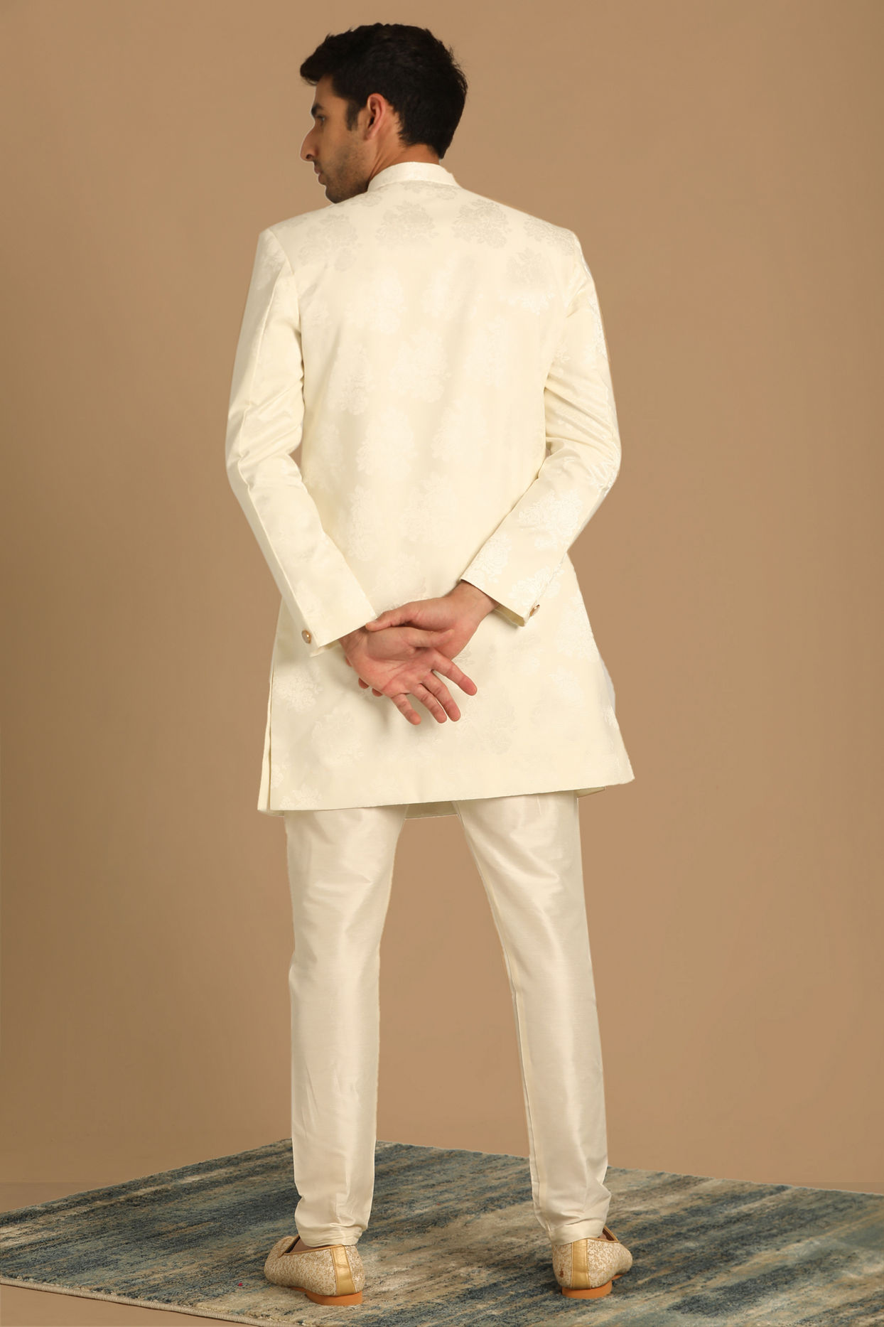 Manyavar Men Pristine White Indo Western