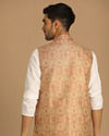 Manyavar Men Fashionable Fawn Jacket