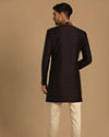 Manyavar Men Wine Indo Western Set With Dupatta