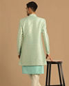 Manyavar Men Pristine Blue Indo Western