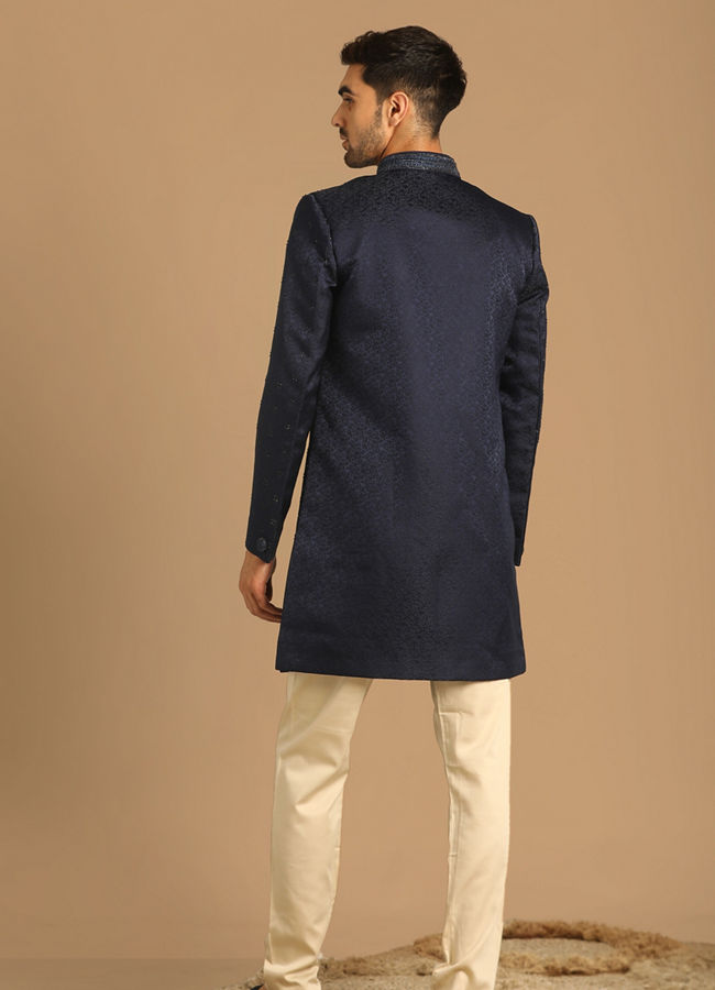 Manyavar Men Iconic Blue Indo Western