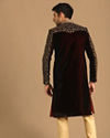 alt message - Manyavar Men Enigmatic Maroon Sherwani With Dupatta image number 2