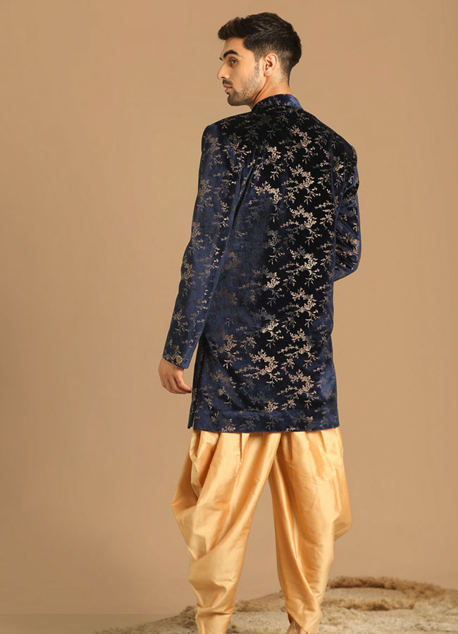 Manyavar Men Modish Blue Indo Western
