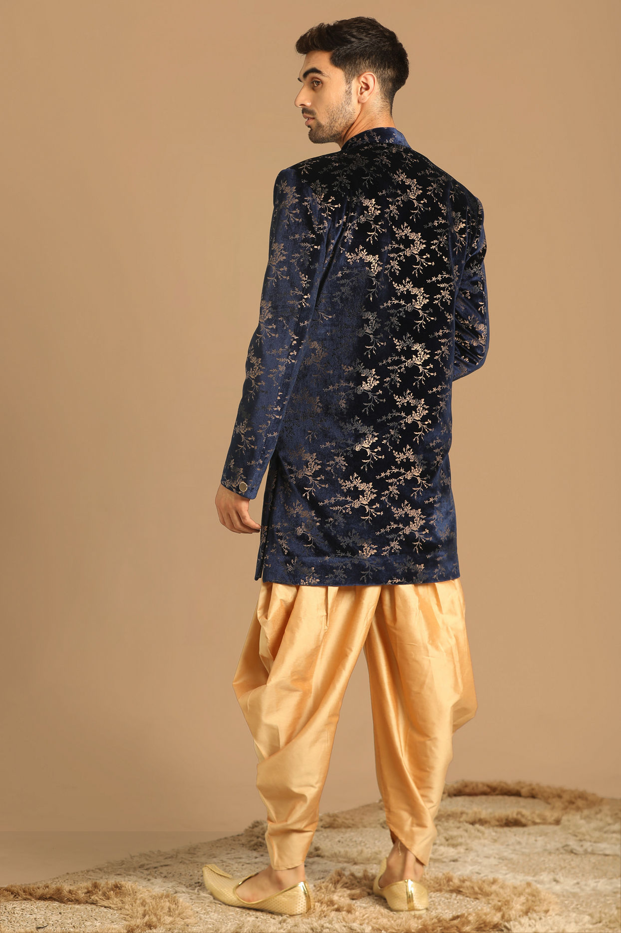 Manyavar Men Modish Blue Indo Western