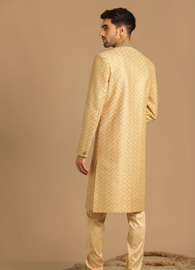 alt message - Manyavar Men Fabulous Fawn Sherwani image number 1