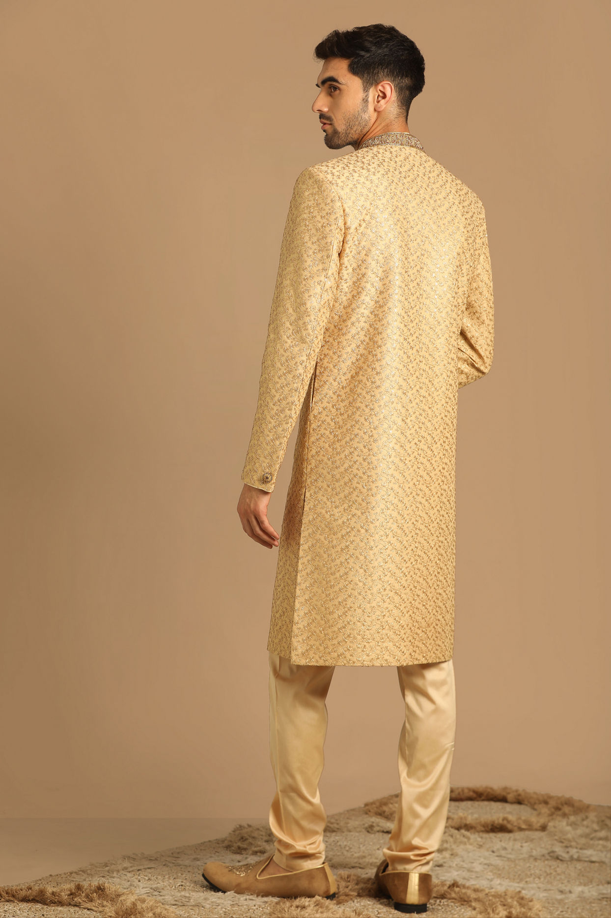 alt message - Manyavar Men Fabulous Fawn Sherwani image number 1