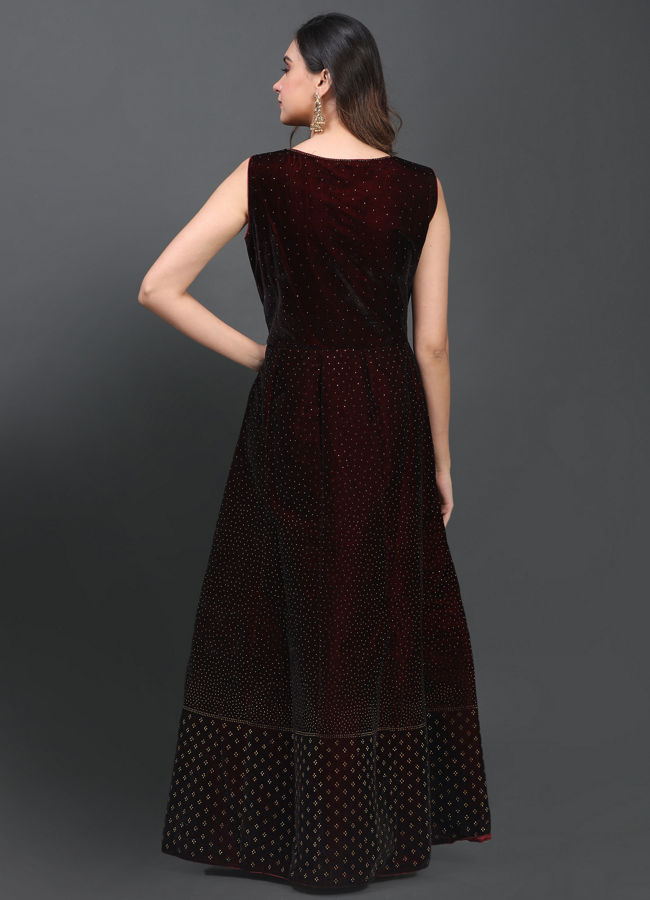 alt message - Mohey Women Luxurious Wine Gown image number 2