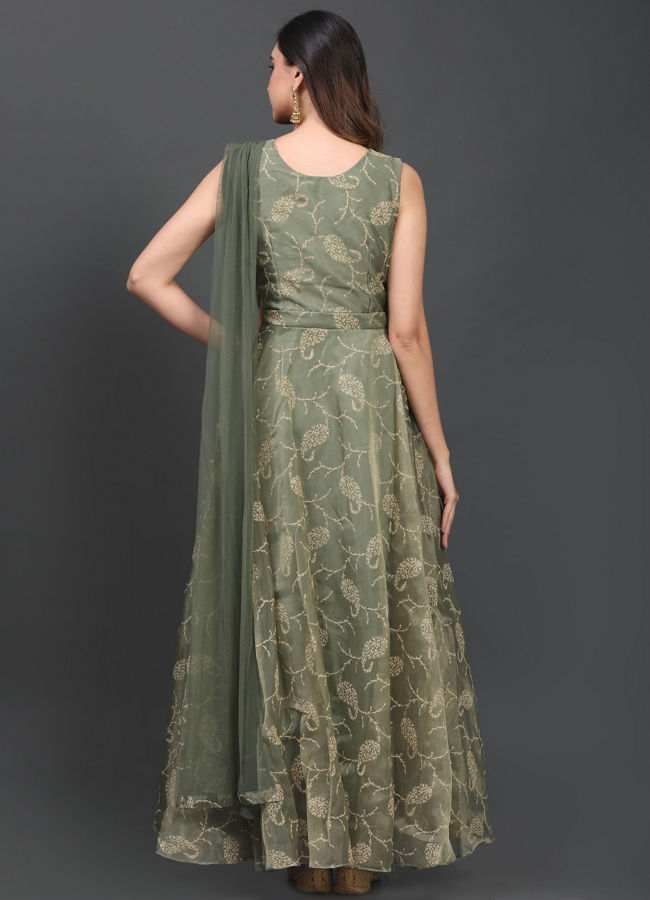 alt message - Mohey Women Gorgeous Green Gown image number 2