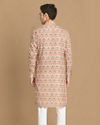 Manyavar Men Light Orange Printed Kurta