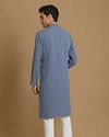 Manyavar Men Opal Grey Side Open Kurta