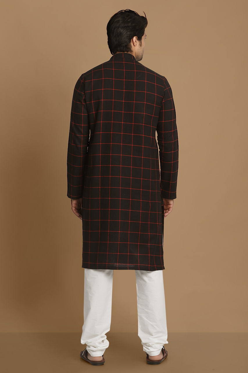 Manyavar Men Black Casual Kurta