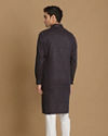 Manyavar Men Floral Printed Blue Kurta
