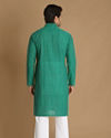 Manyavar Men Light Green Casual Kurta image number 2