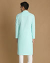 Manyavar Men Mint Green Chikankari Kurta Set image number 2