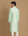 alt message - Manyavar Men Pastel Green Embroidered Kurta Set image number 2