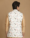 Manyavar Men Light Colored Floral Jacket