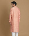 Manyavar Men Faded Pink Jacquard Kurta Set