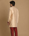 Manyavar Men Fashionable Fawn Indo Western Set