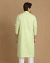 Manyavar Men Light Green Self Design Kurta Set