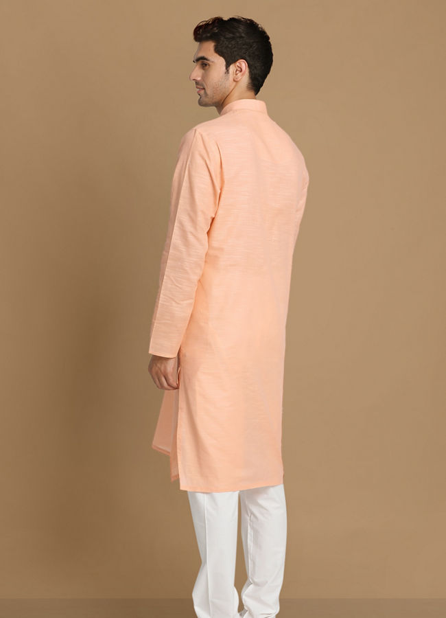 Manyavar Men Casual Light Pink Kurta