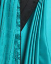Mohey Women Light Blue And Black Combination Saree
