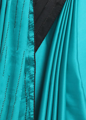 Light Blue And Black Combination Saree image number 2