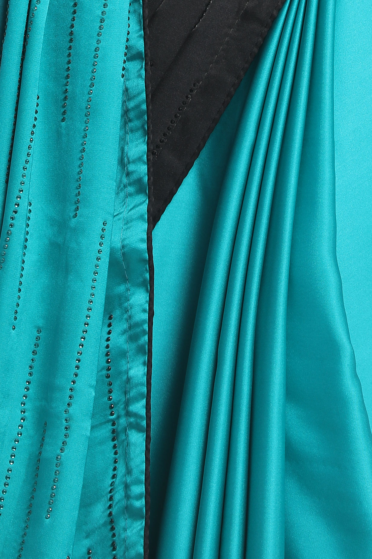 Mohey Women Light Blue And Black Combination Saree