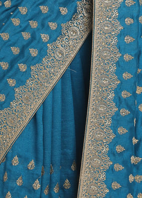 Enigmatic Blue Saree image number 3