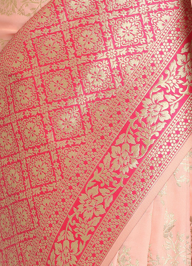 alt message - Mohey Women Graceful Light Pink Saree image number 2