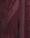 Coveted Wine Saree image number 2