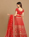 alt message - Mohey Women Royal Red Lehenga image number 3