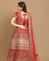 alt message - Mohey Women Magnificent Red Bridal Lehenga image number 3