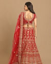Mohey Women Red Zari Embroidered Bridal Lehenga