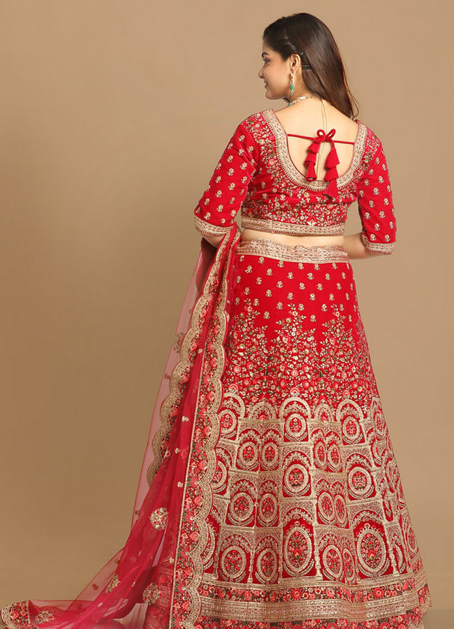 Mohey Women Glamorous Rani Pink Bridal Lehenga
