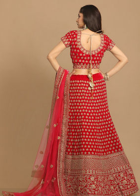 alt message - Mohey Women Traditional Embroidered Lehenga image number 3