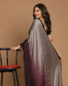 Partywear Wine And Grey Saree image number 2