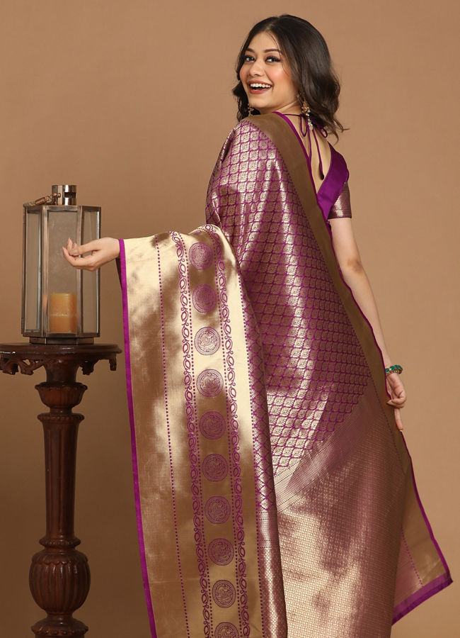 Mohey Women Royal Purple Saree