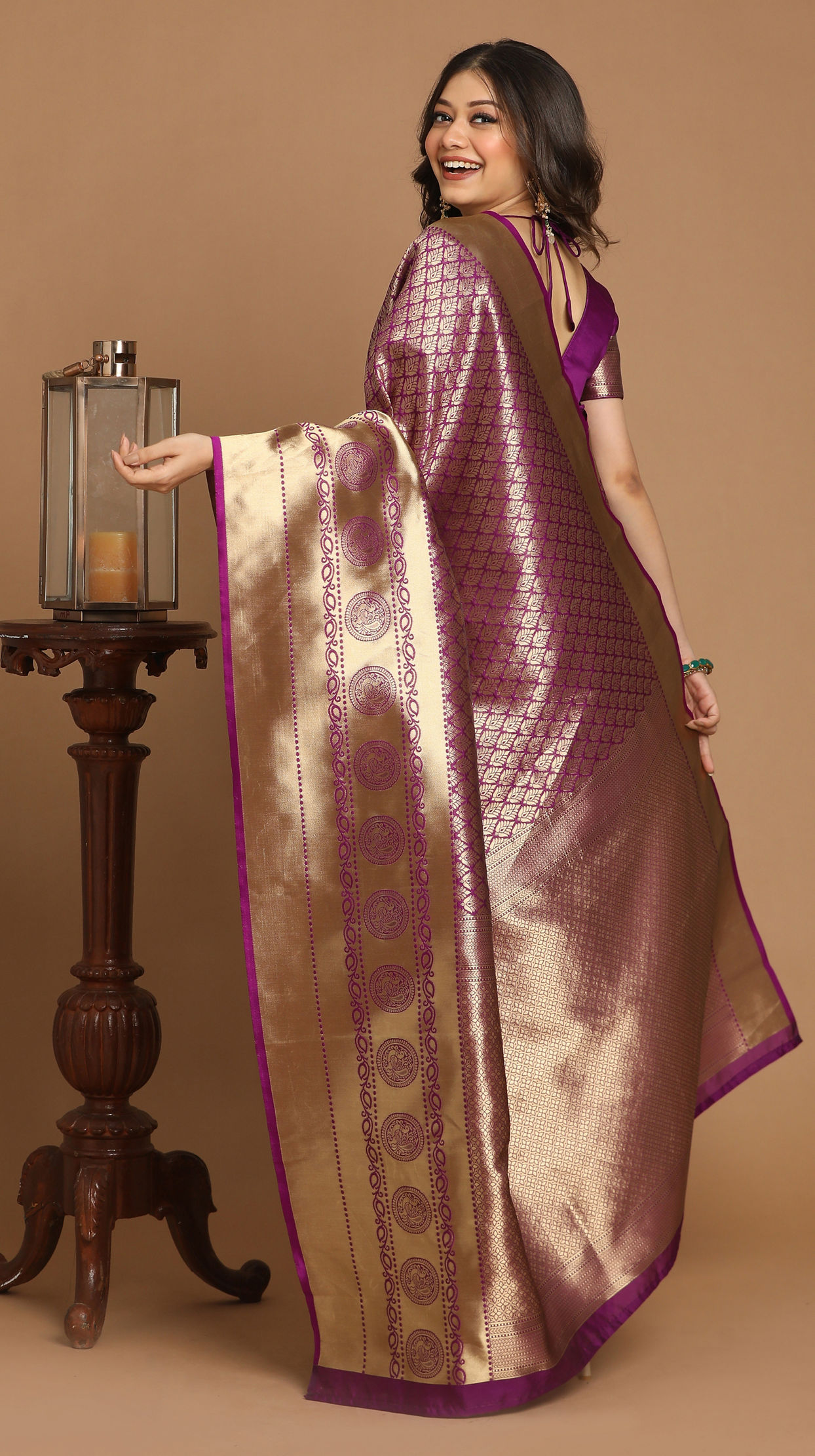 Mohey Women Royal Purple Saree