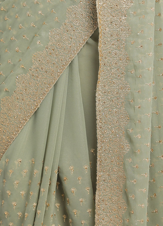 Mohey Women Georgeous Pista Saree