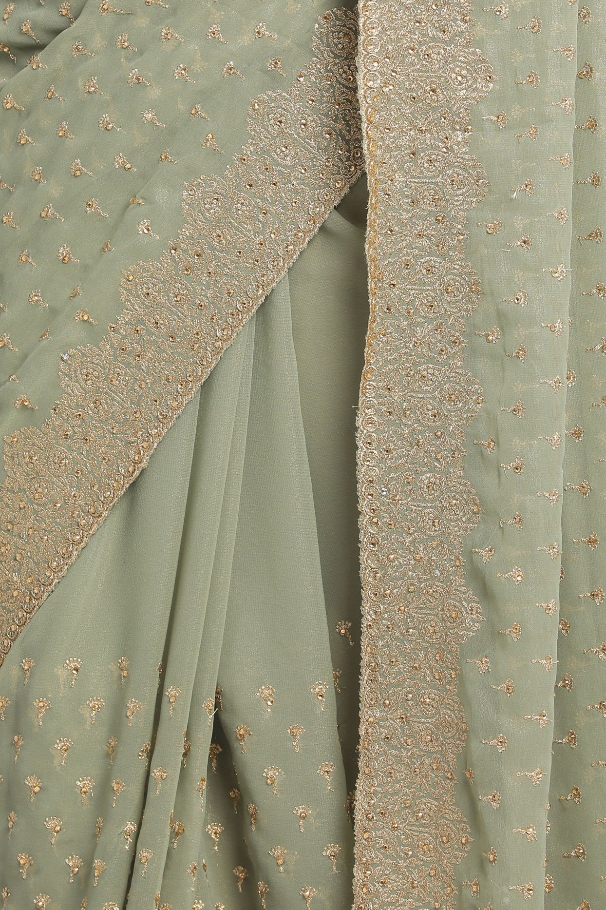 Mohey Women Georgeous Pista Saree