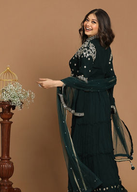 Mohey Women Dark Green Lehenga image number 3