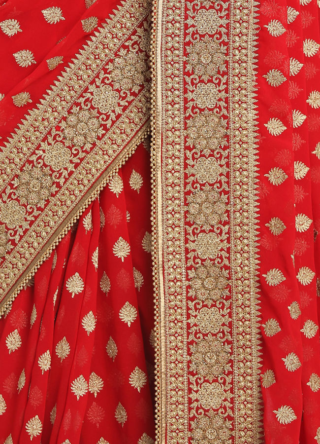 Ravishing Red Saree image number 2
