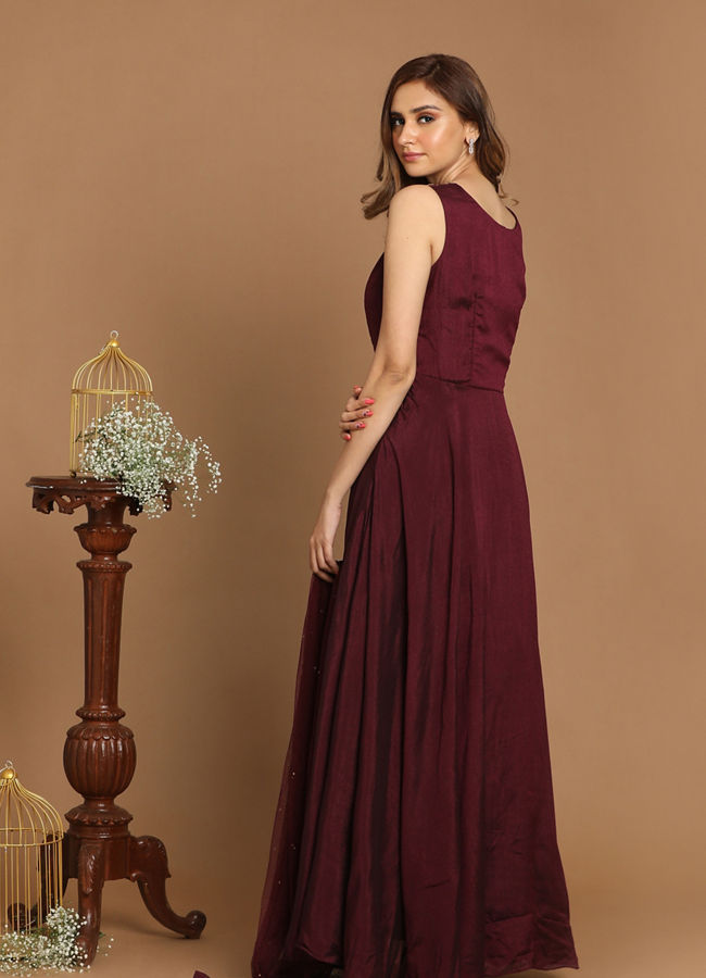 alt message - Mohey Women Impressive Wine Gown image number 3