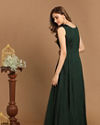 Impressive Bottle Green Gown image number 3