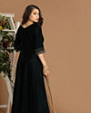 Mohey Women Velvet Bottle Green Gown
