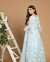 alt message - Mohey Women Light Blue Net Gown image number 3