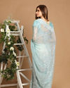 Mohey Women Light Blue Net Saree