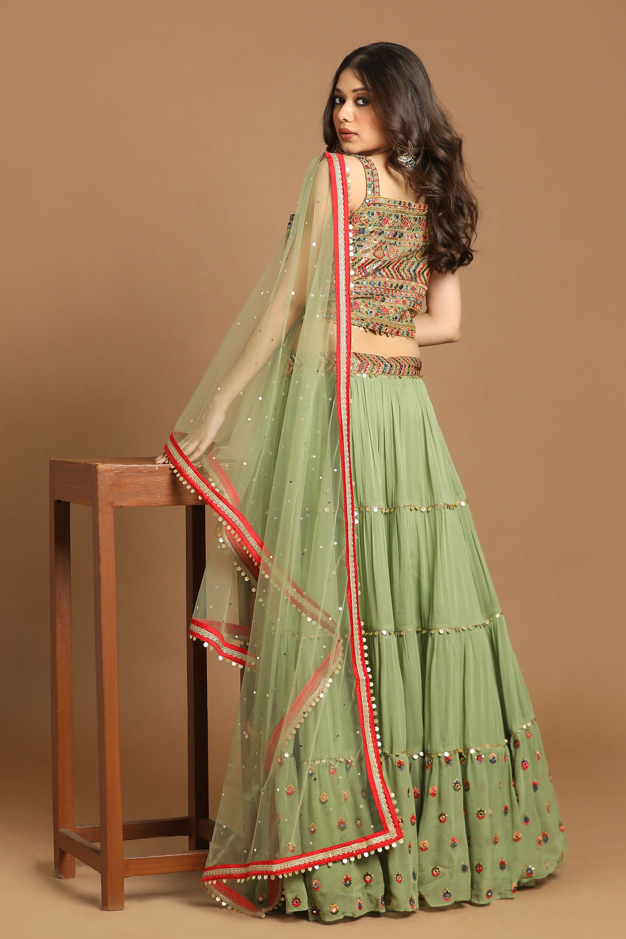 Mohey Women Attractive Pista Stitched Suit